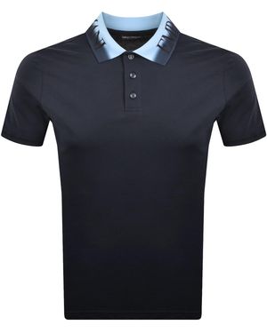 Armani Emporio Ombre Collar Polo T Shirt - Blue