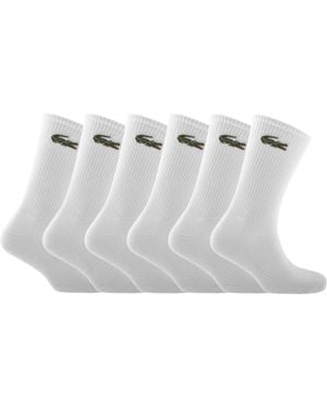 Lacoste 6 Pack Sport Crew Socks - White