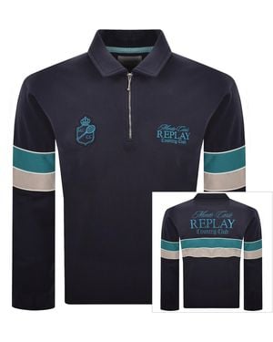 Replay Quarter Zip Sweatshirt - Blue