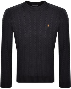 Farah Farah Knight Cable Knit Sweater - Black