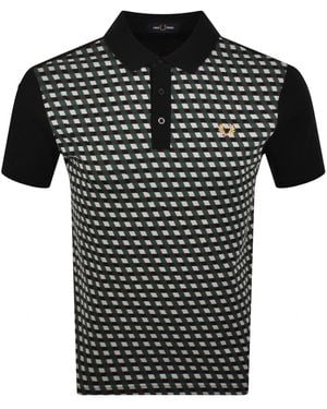 Fred Perry Geometric Polo - Black
