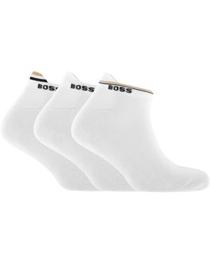 BOSS BUSINESS Boss 3 Pack Ankle Socks - White