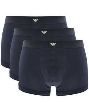 Armani Emporio Underwear 3 Pack Boxer Trunks - Blue