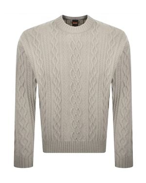 BOSS Boss Kableto Knit Sweater - Gray