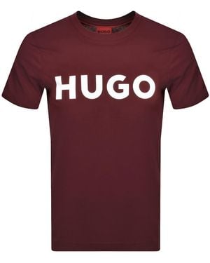 HUGO Dulivio Crew Neck T Shirt - Red