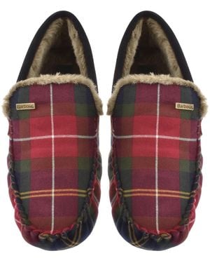 Barbour Monty Tartan Slippers - Orange
