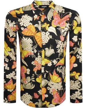 DSquared² Butterfly Long Sleeve Shirt - Brown