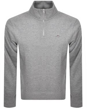 GANT Shield Logo Half Zip Sweatshirt - Gray