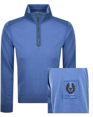 Belstaff Kilmington Quarter Zip Jumper - Blue