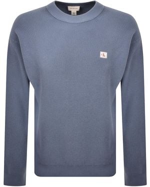 Calvin Klein Jeans Waffle Jumper - Blue
