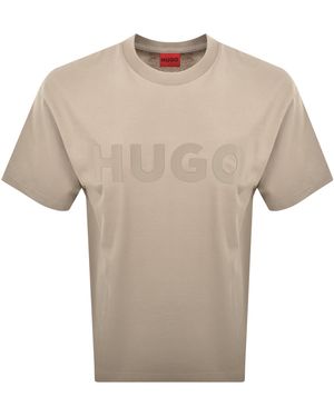 HUGO Dinkee Loose Fit T Shirt - Natural