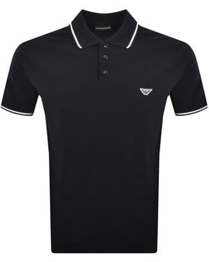 Armani Emporio Short Sleeved Polo T Shirt - Black