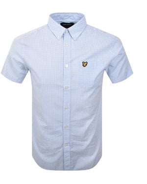 Lyle & Scott Short Sleeved Gingham Shirt - Blue