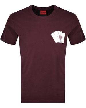 HUGO Dahr T Shirt - Purple
