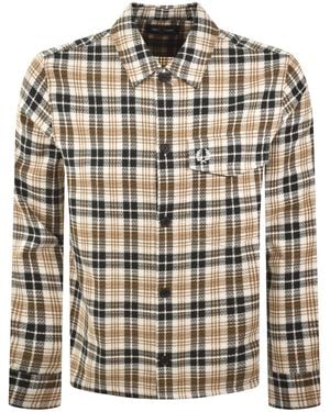 Fred Perry Textured Check Overshirt - Natural