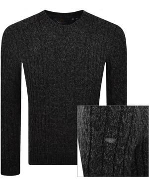 Superdry Jacob Cable Knit Sweater - Black
