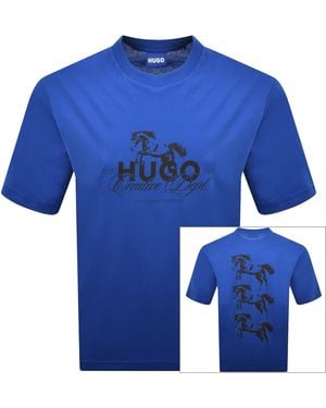 HUGO Nurobos T Shirt - Blue