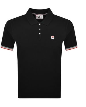 Fila Fila Zev Cuff Detail Polo T Shirt - Black