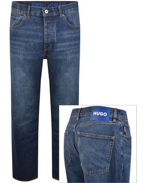 HUGO Jonah Mid Wash Straight Fit Jeans - Blue