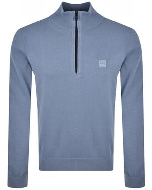 BOSS Boss Kanobix Half Zip Jumper - Blue