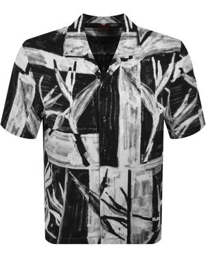 HUGO Exolino Relaxed Fit Patterned Shirt - Black