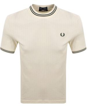Fred Perry Ribbed Jersey T Shirt - Natural
