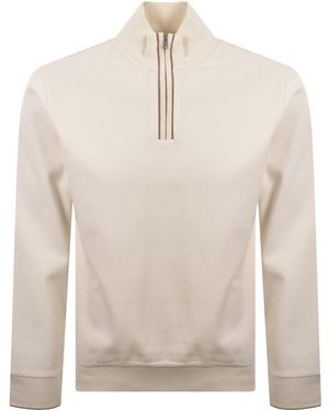 BOSS BUSINESS Boss H Sidney 80 Quarter Zip Sweatshirt - White