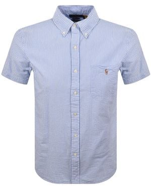 Ralph Lauren Wrinkled Stripe Shirt - Blue
