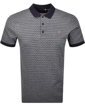 Farah Farah Tibatt Jacquard Polo T Shirt - Gray