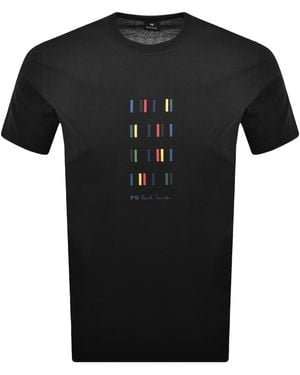 Paul Smith Ps By Striped Logo T Shirt - Black