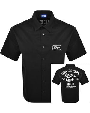 HUGO Ebronn Short Sleeve Shirt - Black