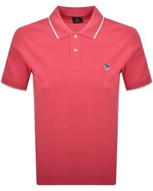 Paul Smith Tipped Polo T Shirt Hot - Pink