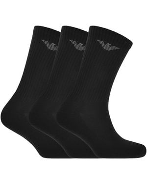 Armani Emporio 3 Pack Socks - Black