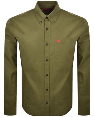 HUGO Long Sleeved Evito Shirt - Green