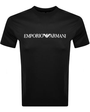 Armani Emporio Crew Neck Logo T Shirt - Black