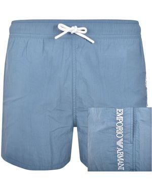 Armani Emporio Logo Swim Shorts - Blue