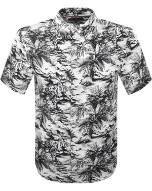 Tommy Hilfiger Linen Vacation Print Shirt - Gray