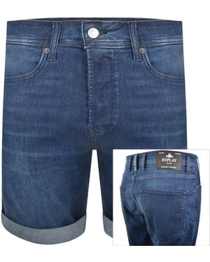 Replay Denim Shorts Dark Wash - Blue