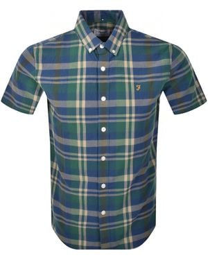 Farah Farah Wylan Check Shirt Cold Metal - Blue