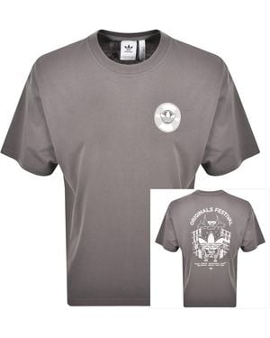 adidas Originals Street Band Graphic T Shirt - Grey