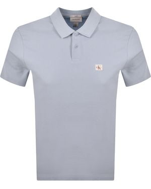 Calvin Klein Jeans Micro Waffle Badge Polo - Blue