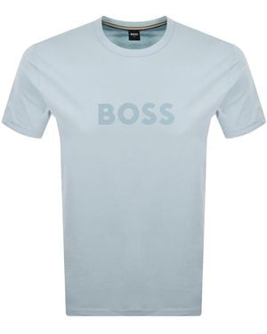 BOSS BUSINESS Boss Beachwear Logo T Shirt Light - Blue