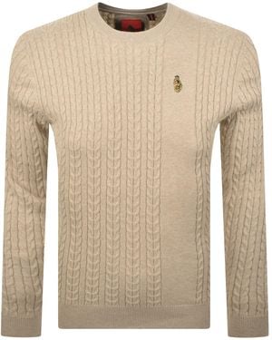 Luke 1977 Horton 1000 Knit Jumper Stone - Natural