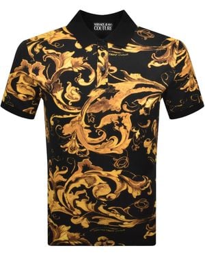Versace Jeans Couture Couture Baroque Polo T Shirt - Black