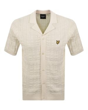 Lyle & Scott Jaccqard Check Knit Shirt - Natural