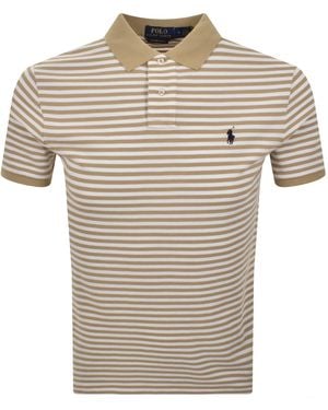 Ralph Lauren Stripe Polo T Shirt - Grey
