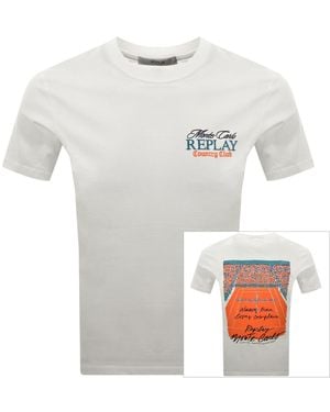 Replay Graphic T Shirt Off - White