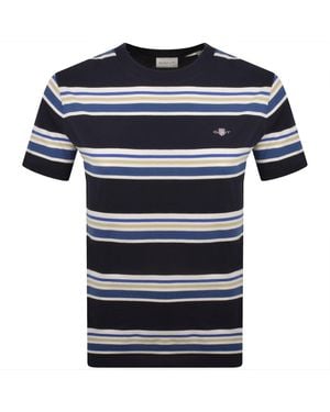GANT Multistripe T Shirt Evening - Blue