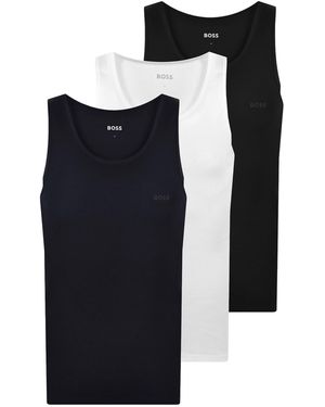 BOSS BUSINESS Boss 3 Pack Classic Rib Vests - Blue