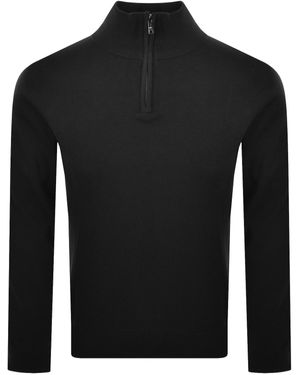 Luke 1977 Jacob Quarter Zip Knit Jumper - Black
